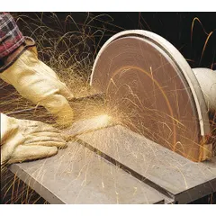 This 3M 348D sanding disc is a flexible general-purpose abrasive designed for use on all metals. It features 80 grit aluminum oxide on X weight cloth, suitable for consistent finishing on steel, stainless steel, and aluminum. The disc is 1/2 inch in diameter with a PSA backing for easy attachment.