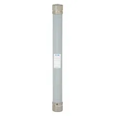 Medium voltage time-delay cylindrical fuse rated 4 A and 5.5 kV AC. E-Rated and non-indicating, it provides overcurrent protection in circuits with inrush currents, such as motor starters and transformers in industrial power distribution systems.