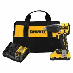 Compact cordless hammer drill with 1/2 in chuck and 1/4 in concrete capacity. Delivers 28,050 bpm with 2-speed transmission and 15+ hammer setting. Suitable for drilling into concrete, masonry, wood, and metal.