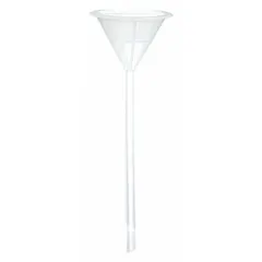 Polypropylene General Purpose Lab Funnel, 50 mL, 61 mm Diameter, 8 mm Stem, 150 mm Stem Length, White