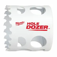 This 2-inch diameter hole saw cuts through wood, metal, and plastic. Features 3.5 teeth per inch for balanced speed and finish. Maximum cutting depth of 1 5/8 inches. Thread size 5/8"-18 for use with compatible arbors.
