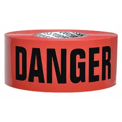 APPROVED VENDOR Danger Barricade Tape, 3 in x 1000 ft, Red Polyethylene, Black Legend, MPN B3103R21-200