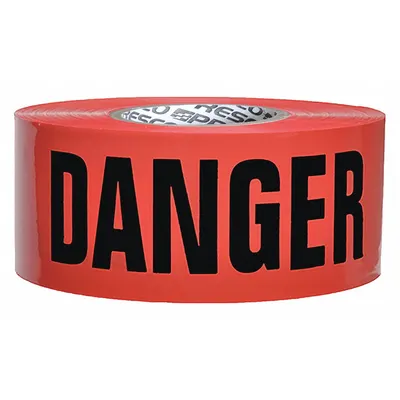 OEM Barricade Tape: 1,000 ft Lg - General Danger Messaging Barrier Tape