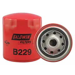 Spin-on oil filter with cellulose media for removing contaminants from engine oil. Features a 20 psid bypass valve to maintain oil flow under restricted conditions. Thread size 3/4"-16, overall height 4 3/8 in, outside diameter 3 11/16 in. Suitable for use in agricultural and off-road equipment engines.