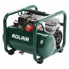 Oil-free, 2.5 gal hot dog tank, 1 hp motor, 2.4 cfm @ 90 psi, 120V AC. Suitable for light-duty tasks such as inflating tires, operating brad nailers, and powering small air tools.