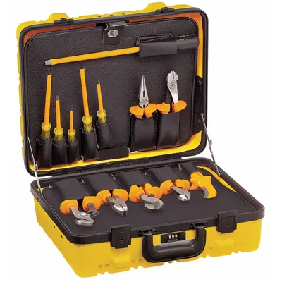 KLEIN TOOLS Insulated Tool Kit: Insulated, 13 Total Pcs - Tool Sets with Tool Case