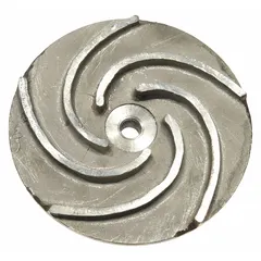 Stainless steel impeller designed for use with Dayton straight centrifugal pumps, specifically model 4UA70A. Suitable for self-priming centrifugal pump applications in water transfer and fluid handling systems.
