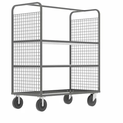 VALLEY CRAFT Dual-Side-Access Wire Shelf Cart, 57x30x68 in, Gray - Dual-Side-Access with Wire Shelves