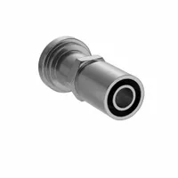 Steel straight crimp hose fitting with flange x crimp connection. Designed for -12 dash size hydraulic hose. Features male x genderless fitting gender and 0.511"-27 thread. Used in fluid power transmission systems for connecting hose to flange ports