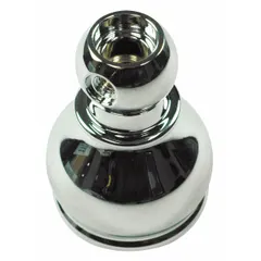 This steel handle base with chrome finish is a replacement part for the Hampton Series faucet. It serves as the mounting base for the faucet handle, used during repair or maintenance of compatible fixtures.