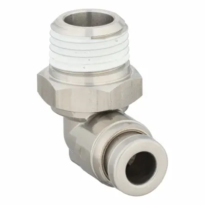 SMC KQG2L03-N01S Stainless Steel Push-to-Connect x MNPT Elbow Fitting - Stainless Steel Tube Fittings