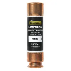 Class RK1 fast-acting cylindrical fuse from the KTN-R series, rated 30 A at 250 V AC and 250 V DC. Non-indicating design for overcurrent protection in industrial control panels, motor starters, and power distribution systems.