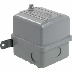 Diaphragm-type pressure switch with 1/4" FNPS connection, adjustable over 40 psi to 300 psig range. Features a standard Auto/Off/On switch for control of pumps, compressors, and water systems in industrial and commercial applications.