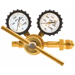 Single-stage regulator with CGA 680 inlet and 1/4" NPT F outlet, rated for 3,000 psig maximum inlet pressure. Neoprene diaphragm provides stable pressure reduction for air or inert gas. Used in industrial gas systems, laboratory gas distribution, and maintenance applications.