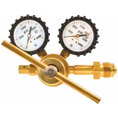 UNIWELD Specialty Gas Regulator: Single Stage, CGA 680 Inlet, 1/4" NPT F Outlet - High-Pressure Air & Inert Gas Regulators