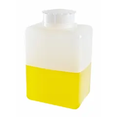 HDPE Rectangular Lab Bottle, 33.81 fl oz, Natural Translucent, Graduated, with Closure