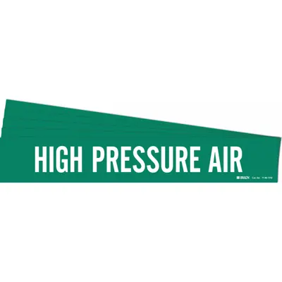BRADY Pipe Marker: High Pressure Air, Green, White, Fits 8 in and Larger Pipe O.D. - High Pressure Air Adhesive Pipe Markers