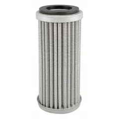 Cartridge hydraulic filter with cellulose media, 1 in inside diameter and 1 3/4 in outside diameter. Includes attached gasket. Compatible with hydraulic fluid. Used in hydraulic systems for filtration of contaminants.