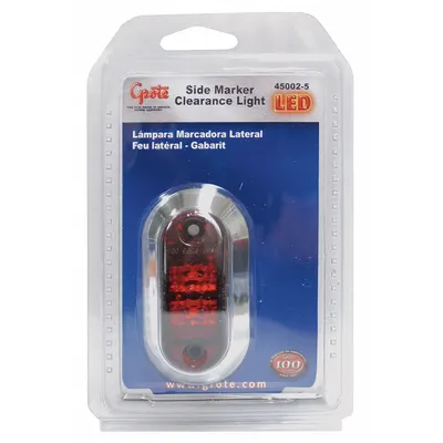 GROTE 45002-5 LED Clearance Light, Red Lens, Oval Surface Mount, Screw - Clearance Lights