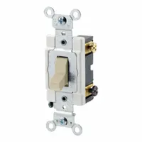 LEVITON Toggle 4-Way, 20 Amp: Toggle Switch, 4-Way, Maintained, Ivory, 120/277V AC, 20 A (MPN CSB4-20I)