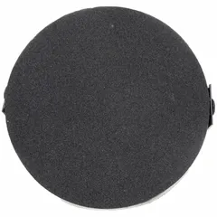 This hand pad features a plastic body with a hook-and-loop mounting surface for attaching abrasive discs. The 1 in x 5 in size and integrated strap allow controlled hand sanding on flat or contoured surfaces. Suitable for finishing tasks on wood, metal, or composites in maintenance and fabrication work.