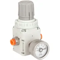 SMC Vacuum Regulator: 1/4 in Vacuum Inlet Size, Push to Connect, 140 lpm Max Flow Rate, IRV (MPN IRV10-N07BG)
