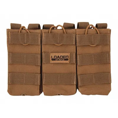 BARSKA Magazine Pouch, Tan Nylon, 9 3/4 x 6 1/2 in, Strap Closure, BI12298 - Duty Equipment Pouches