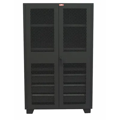 JAMCO Storage Cabinet: 48 in x 24 in x 78 in, 2 Adj Shelves, Swing Handle & Padlock Hasp - Industrial Ventilated Shelf Cabinets with Drawers