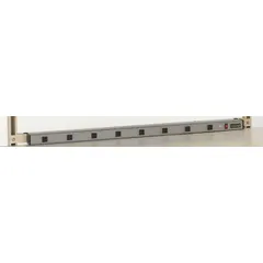 This 60-inch wide, 2-inch deep aluminum power strip operates at 120 V and is finished in beige. Designed for mounting on workbenches, it provides a convenient power distribution solution for industrial workstations, assembly lines, repair stations, and lab benches.