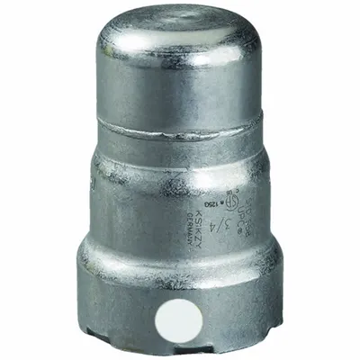 VIEGA MEGAPRESS Press-Fit Cap, 1 in, Carbon Steel, FKM - Steel Press Pipe Fittings