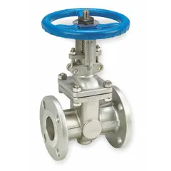 This SHARPE gate valve features a rising stem design with a CF8M stainless steel wedge and stainless steel bonnet. Constructed from 316 stainless steel, it has a Class 150 flange connection and a maximum pressure rating of 275 psi CWP. Suitable for on/off flow control in industrial piping systems handling water, oil, gas, and corrosive fluids.