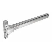 This rim-type exit device features a touchbar style and is constructed of aluminum. It is ADA compliant and designed for doors up to 48 inches wide. Outside trim is not included. Suitable for commercial egress applications where code-compliant panic hardware is required
