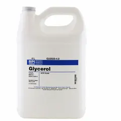 ACS grade glycerol in liquid form, supplied in a 4 L plastic container. Used in casting gradient gels, as a protein stabilizer, and as a component of storage buffers in biochemical and molecular biology applications.