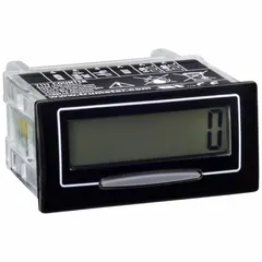 Self-powered digital counter with bi-directional counting and screw terminals for fast wiring. Features a high-contrast LCD display, panel mount design, and NEMA 12 enclosure. UL listed. Suitable for counting cycles, production monitoring, and machine automation applications.