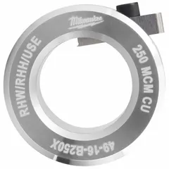 This stripping bushing is designed for use with MILWAUKEE tools 2435-20 and 2935-20. It accommodates copper conductors up to 250 MCM and is rated for RHW/RHH/USE wire types. The bushing facilitates insulation removal during electrical installation and maintenance tasks.