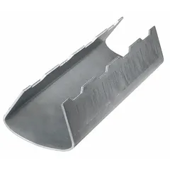 Steel roller-mount insulation heat shield for pipe sizes 3 in to 5 in. Accommodates 3 in insulation thickness and 3 in insulation outside diameter. Overall length 12 in. Protects pipe insulation from crushing at support points in industrial piping systems.