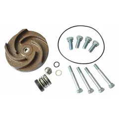 This repair kit includes an impeller with lock nut and gaskets made of nitrile rubber. It is designed for use with Dayton straight centrifugal pumps, model 2ZWP5. Suitable for maintenance and sealing in fluid handling applications.