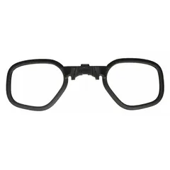 Black nylon prescription insert designed for use with ESS Profile NVG safety goggles. Allows integration of corrective lenses into eye protection for users requiring vision correction. Compatible with Cross, Influx, and Profile NVG goggle series.