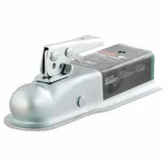 This CURT straight-tongue coupler is a Type II towing component with a 3,500 lb gross towing weight capacity. Constructed from steel with a zinc-plated finish, it offers tear resistance. Suitable for connecting trailers and equipment to a tow vehicle in light- to medium-duty towing applications.