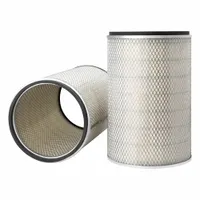 Round engine air filter with axial seal. Outside diameter 11 29/32 in, inside diameter 10 7/32 in. Designed for heavy-duty diesel engines in trucks and off-highway vehicles, providing clean air intake to protect engine components