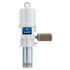 This GRACO stub pump is a standard dispensing piston drum pump designed for direct mounting on drums. With a maximum flow rate of 28.7 gpm, it is suitable for transferring medium-viscosity fluids such as lubricants, coatings, and chemicals in industrial settings.