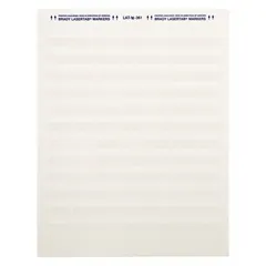 White matte polyester wraparound label measuring 3/4 in x 1 in, designed for wire gauges from 20 AWG to 10 AWG. Used for permanent wire and cable identification in industrial control panels, electrical installations, and maintenance applications.