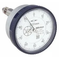 MITUTOYO Back Plunger Dial Indicator: 0 mm to 5 mm, Metric, Back Plunger, 0.016 mm Accuracy (MPN 1160A)