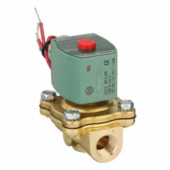 This 2-way, 2-position normally closed solenoid valve from REDHAT features a 3/8 in pipe size and operates on 110V AC. The watertight coil enclosure allows use in damp or washdown environments. Suitable for controlling the flow of liquids or gases in industrial automation, irrigation, and process control systems.