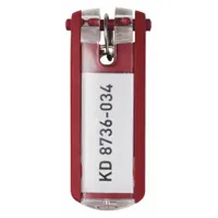 Key Tag: 6 Key Tags, Rectangle, Red, Plastic, Blank Label, 2 5/8 in Overall Ht, 6 PK (MPN 195703)