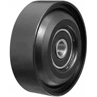Steel flat idler pulley with flangeless flange design for serpentine belt systems. Rated for light-duty applications, it guides and tensions the belt in engine accessory drive systems