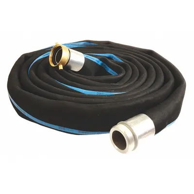 CONTINENTAL Water Discharge Hose: 1 1/2 in Hose Inside Dia., 125 psi, Black - EPDM Water Suction & Discharge Hose Assemblies with Spiral-Plied Synthetic Fabric Reinforcement