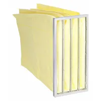 Pocket Air Filter: 24 in x 12 in x 29 in, MERV 14, Yellow, Fiberglass, 4 Pockets