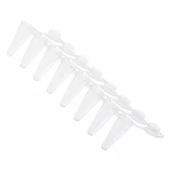 APPROVED VENDOR 0.1 mL Polypropylene PCR Strip Tube with Attached Caps, Natural, Conical Bottom