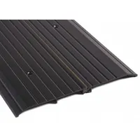 This 3 ft aluminum saddle threshold features a fluted transition type. It is used to seal the gap under a door opening, helping to prevent drafts, moisture, and debris from entering while providing a smooth transition between flooring surfaces
